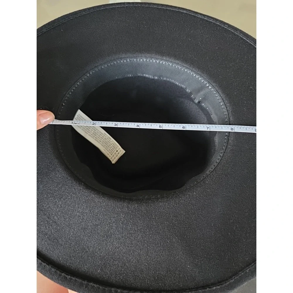 Forever 21 Black Felt‎ Like Fedora Hat Size M/L 58cm Adjustable Band